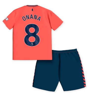 Everton Amadou Onana #8 Borta Kläder Barn 2023-24 Kortärmad (+ Korta byxor)